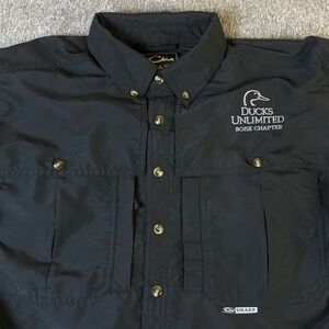 Drake Ducks Unlimited Boise Chapter Black Button Up Shirt Mens Medium